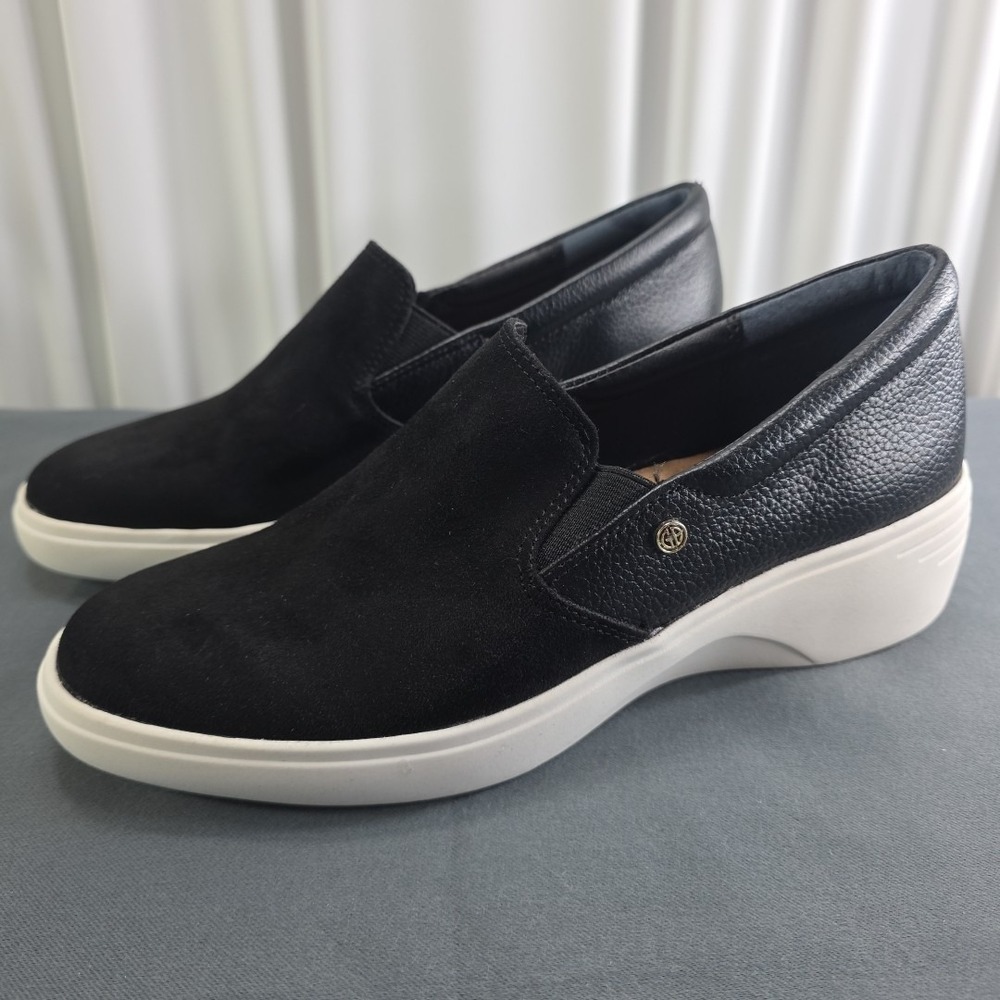 giani bernini shoes Black Leather Suede Toe Women's US‎ Size 8.5 Slip On Xenna